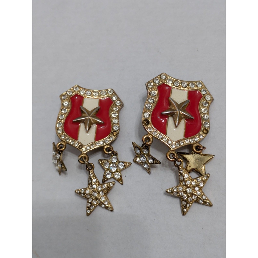 Bijoux Earrings Design‎ New York Clip On Stunning Crystal Star Drop Rhinestone